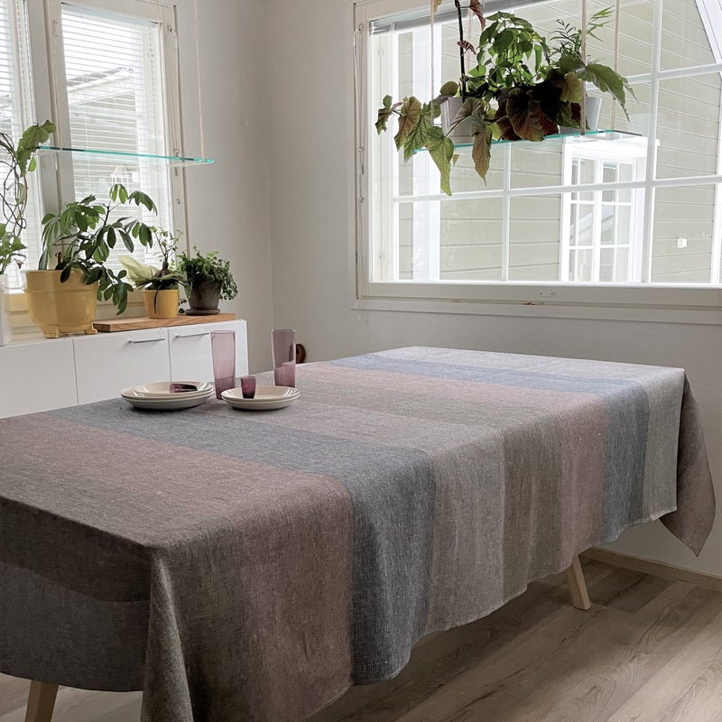 Tablecloth 155x270 192s peony, stripe